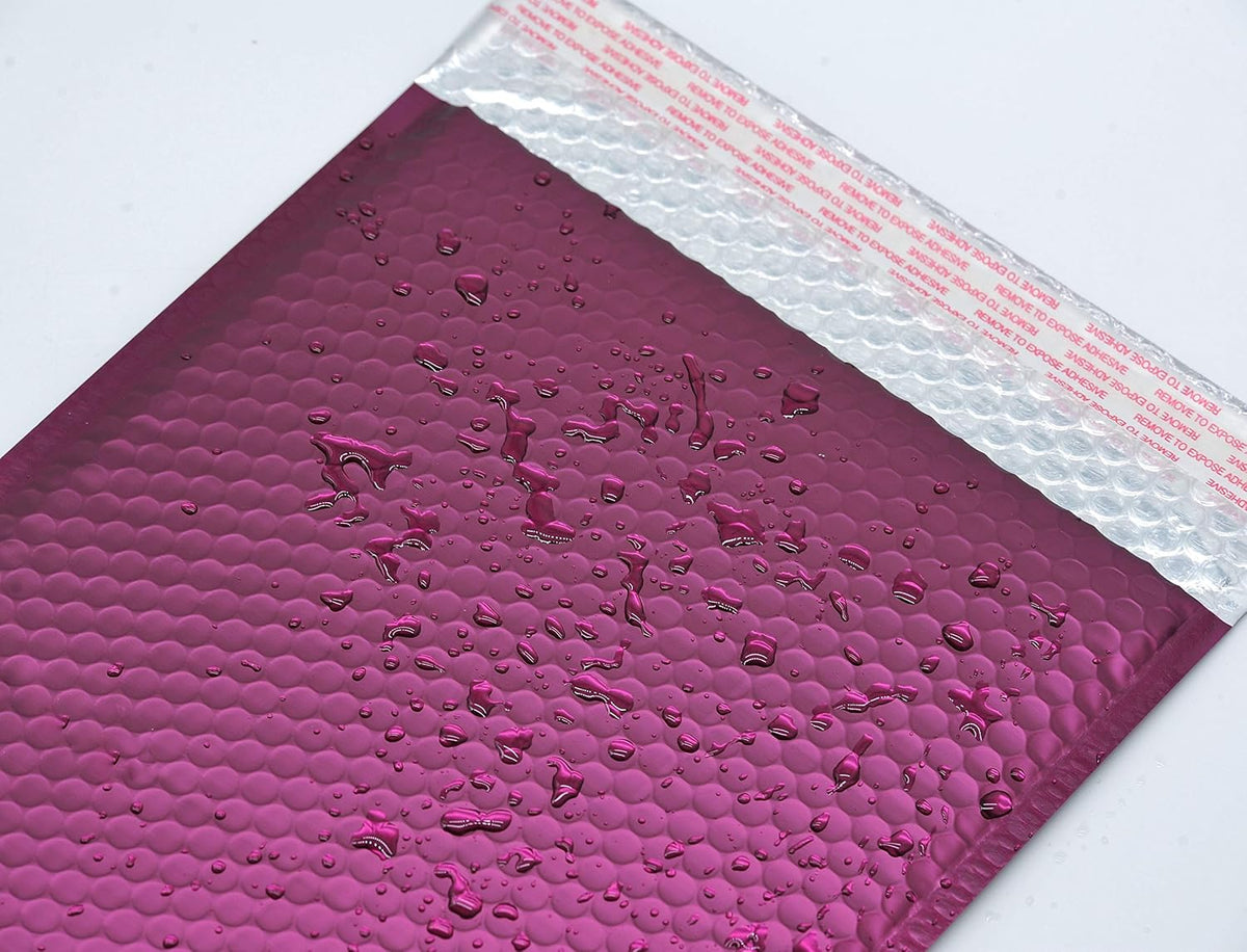 ProLine Matte Metallic Bordeaux Wine Red Bubble Padded Mailers Extra Wide #0 6x10 Inch Self Seal Padded Envelopes (25)