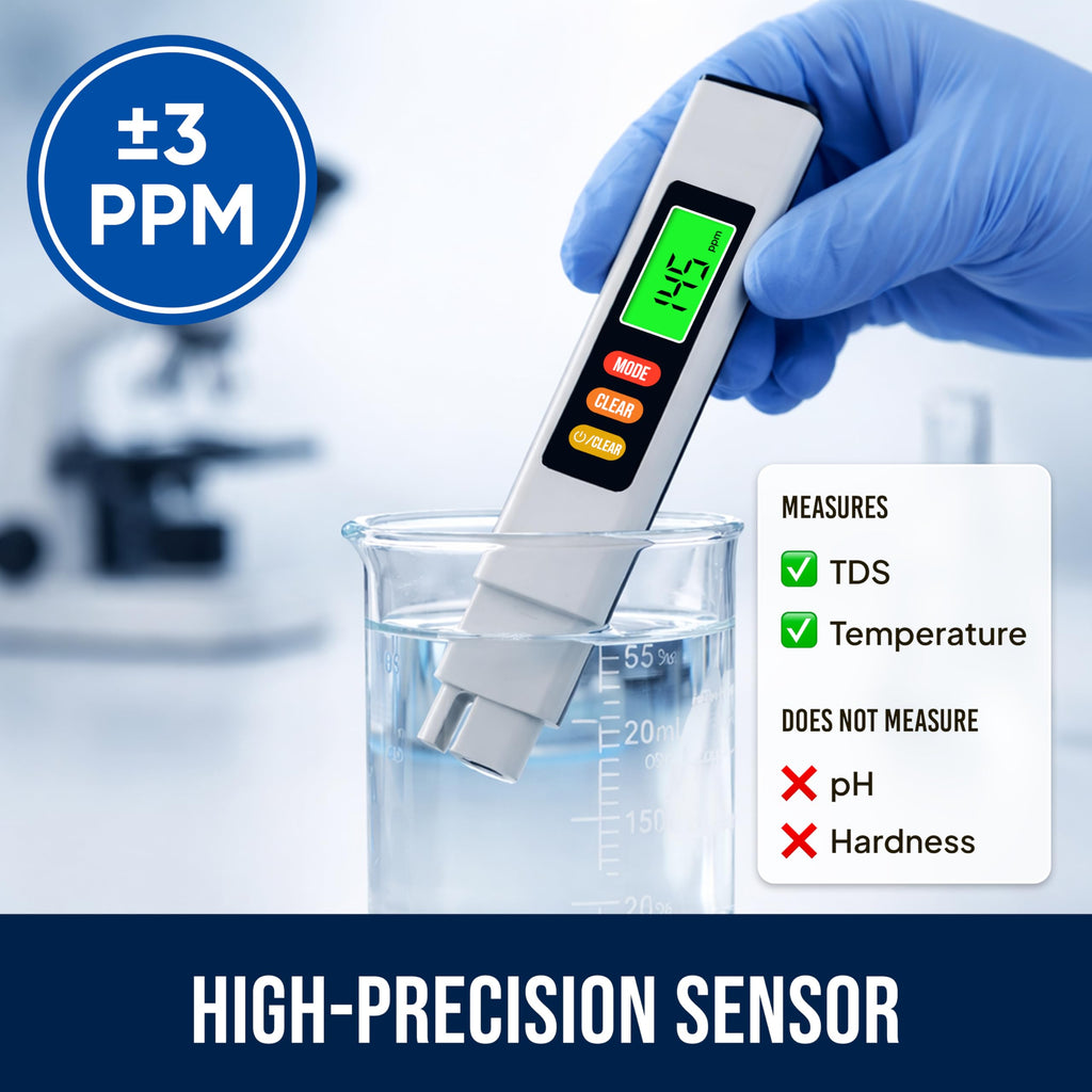 Digital Water Tester for Drinking Water - TDS Meter +/- 3% Readout Accuracy