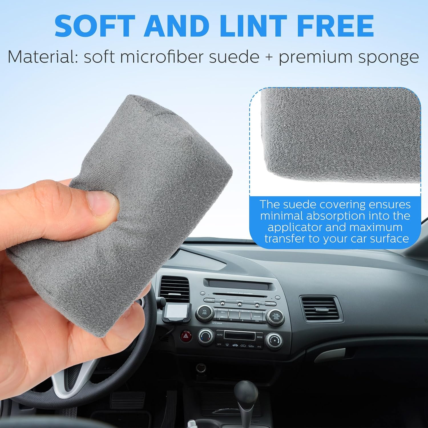 18 Pack Microfiber Applicator Pads Suede Car Detailing Sponge Ceramic Coating Applicator Pads Coating Sponge for Cars
