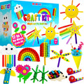 First Craft Kit for Kids - 12 in 1 No Mess Creative Arts and Crafts kit for Kids Ages 4-8 - Toddler Crafts Kit