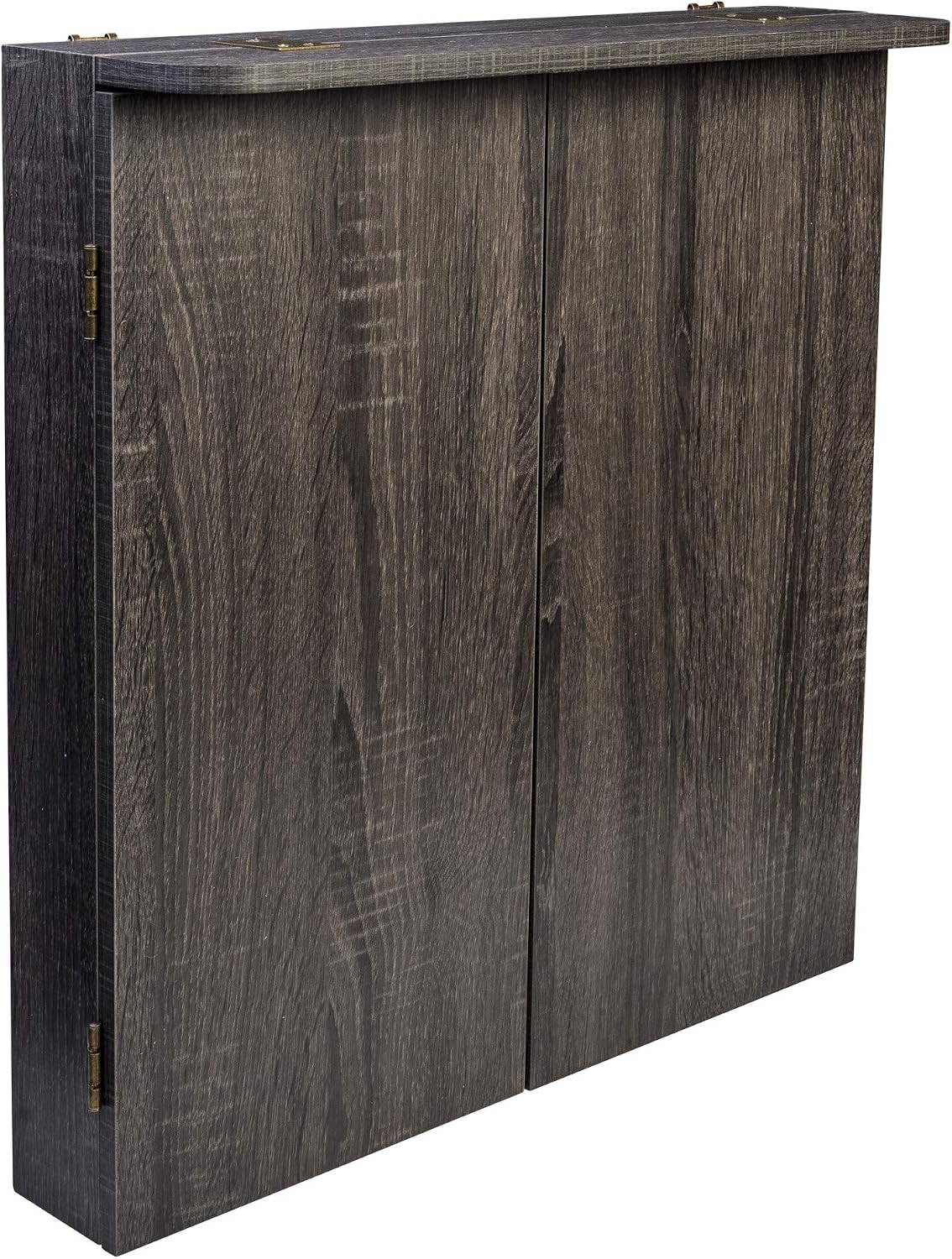 Paris Bristle Dartboard Cabinet Sets - Includes LED Lighting or Electronic Scoring Option, Rustic Grey (D4400W)