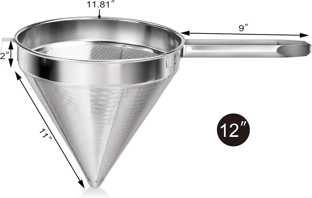 34158 Stainless Steel China Cap Strainer, 12-Inch