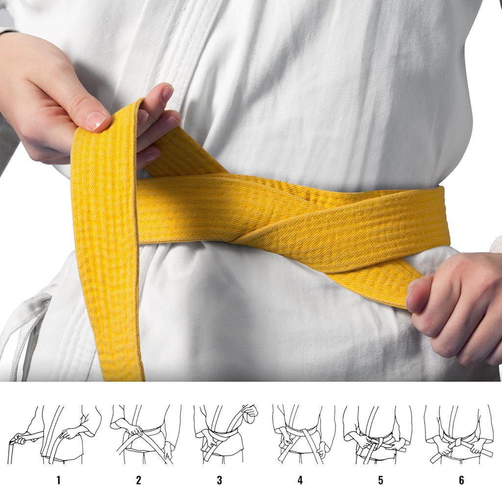 Martial Arts Belt for Karate, Aikido, Judo and Taekwondo - Durable Cotton Double Stitched for Kids and Adults