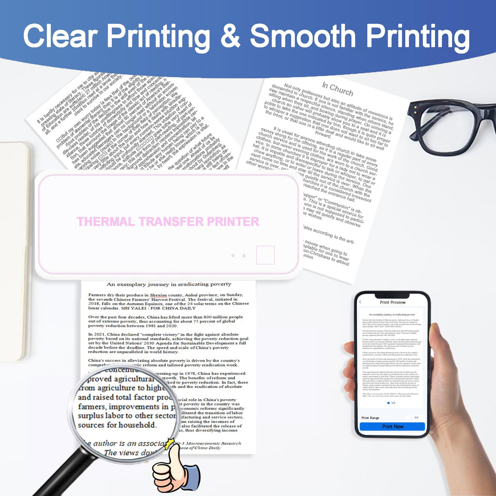3 Rolls Thermal Printer Paper 8.3''x11'', Thermal Paper Quick-dry