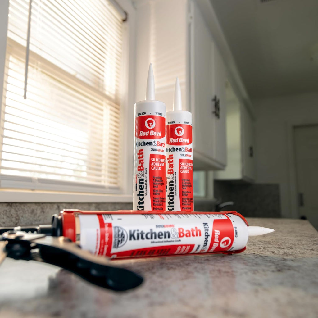 0408 Silicone Acrylic Caulk & Sealant, 100% Waterproof, Paintable, Clear Caulking for Kitchen, Bathroom, Window, With