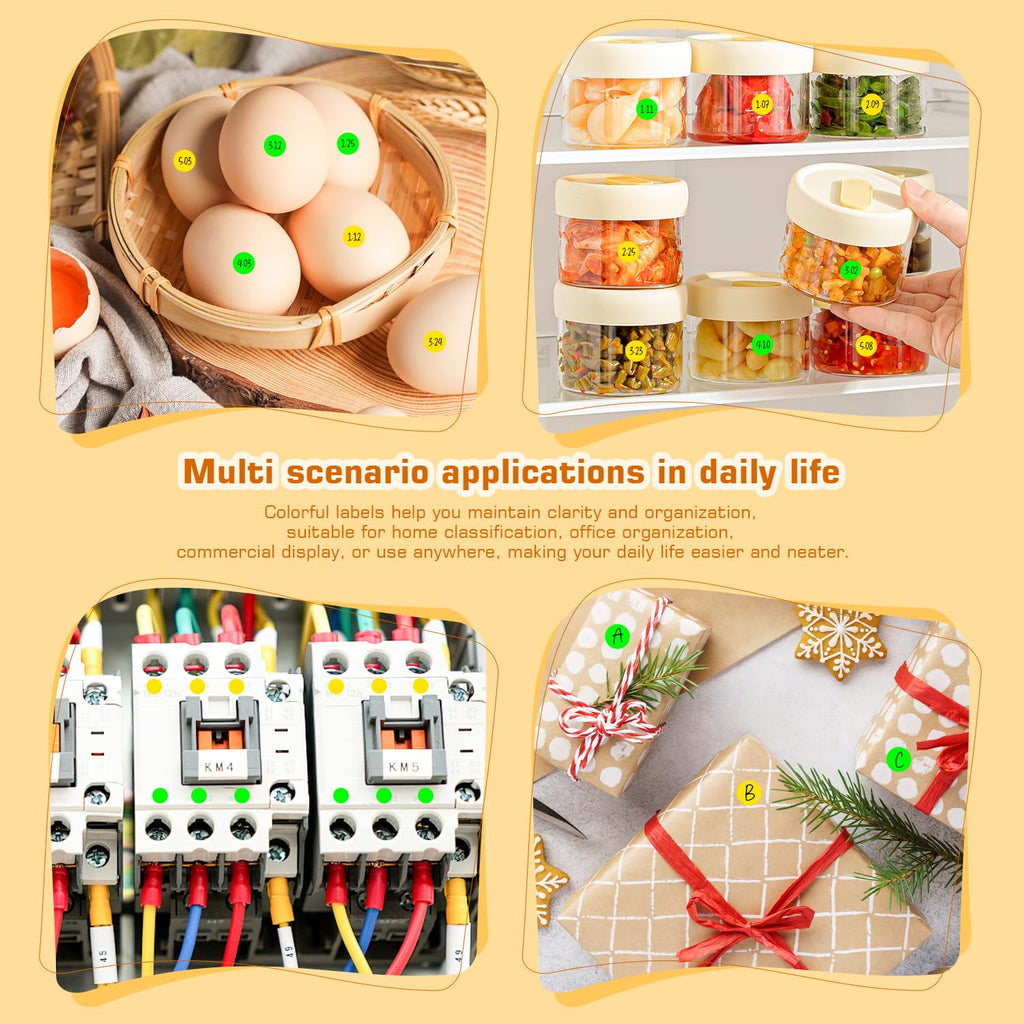 0.25 Inch Small Round Stickers Dot Stickers, 2000 PCS Color Dots