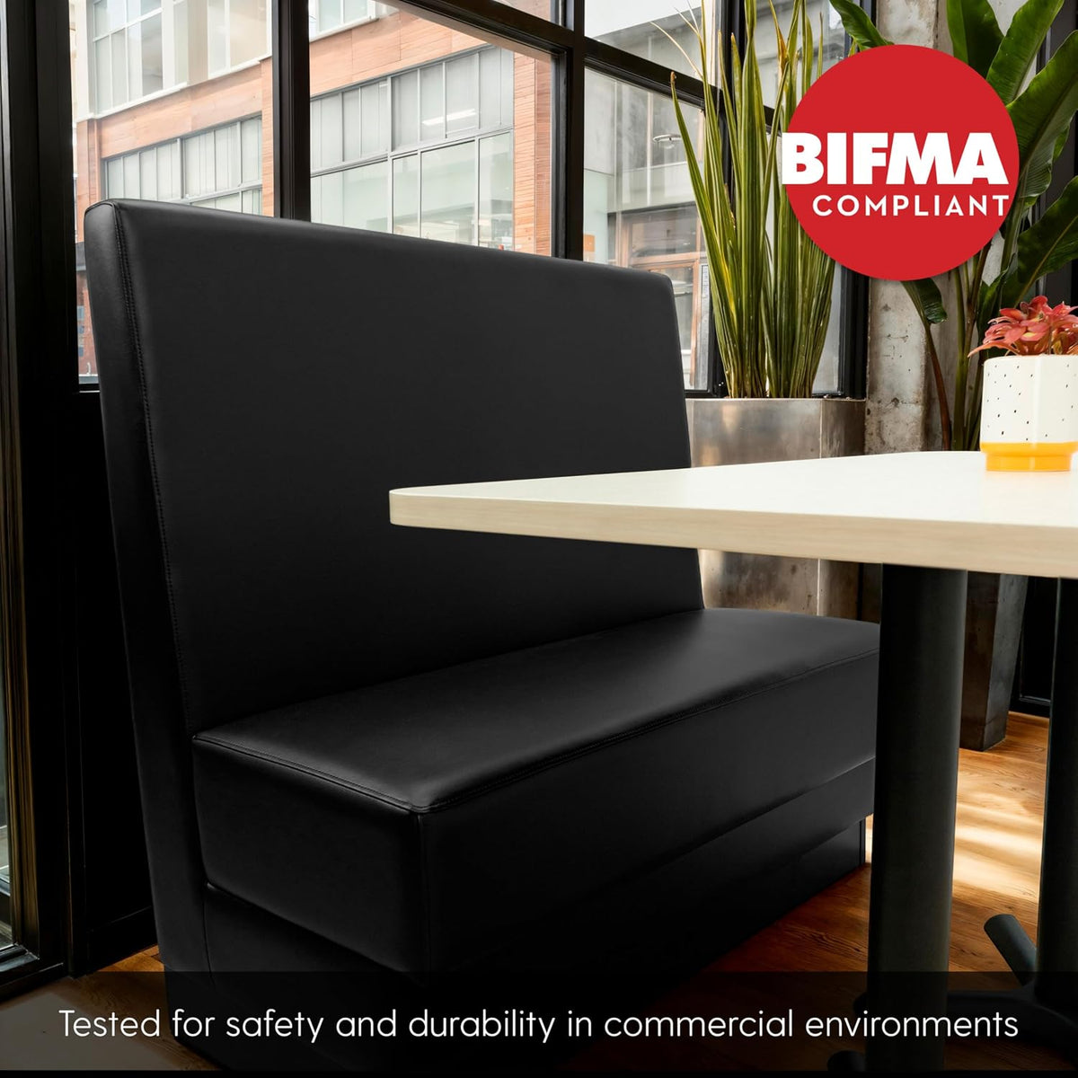 FDP Pro Series Single-Sided Restaurant Booth - Dark Gray, 15425-DG
