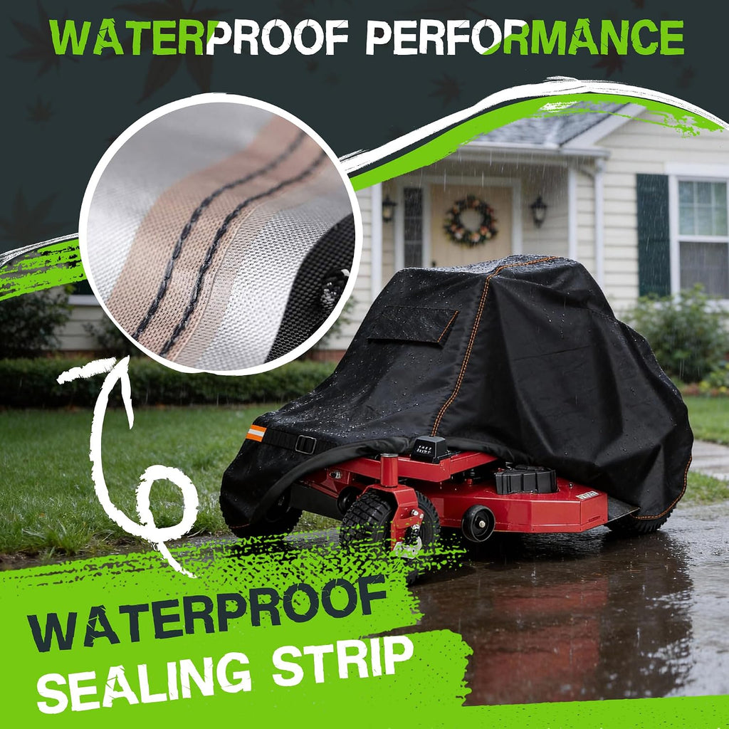Garden Zero Turn Mower Cover Waterproof,Zero Turn Lawn Mower Covers Windproof,Mower Protector Fit with Air Vents and