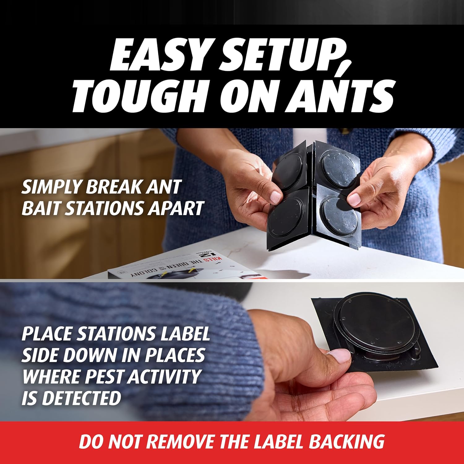 Orthene Ant Killer Ant Bait, 12 Bait Stations | Indoor Ant Killer, Kills the Queen and the Colony