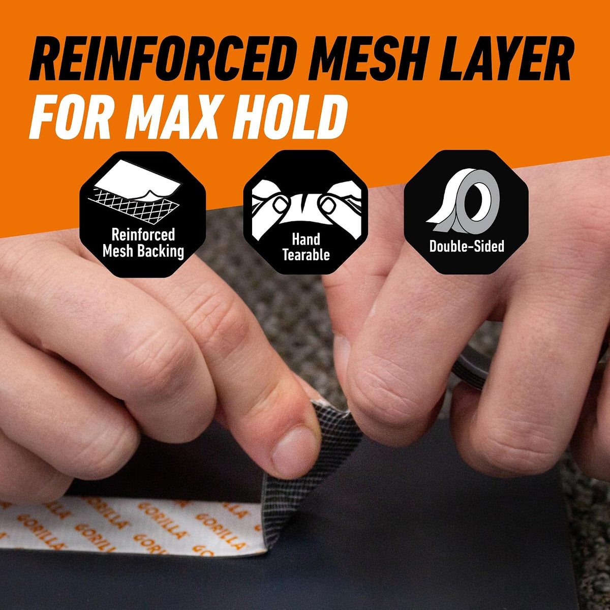 Mounting Tape, Max Strength, Double-Sided, 1 in x 60 in