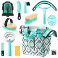 12 Piece Horse Grooming Kit with Organizer Tote Bag Brush Sets for Derby Day Show Horses Professional Tools for Care