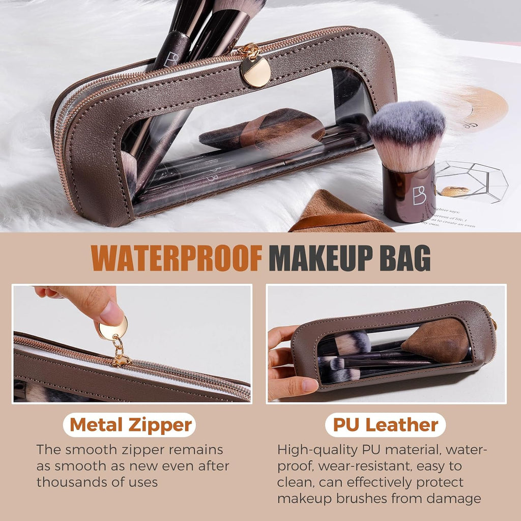 Travel Makeup Brush Set BS-MALL Ultra-Soft Synthetic Bristles Eyeshadow Brush, Foundation Brush for Liquid Makeup