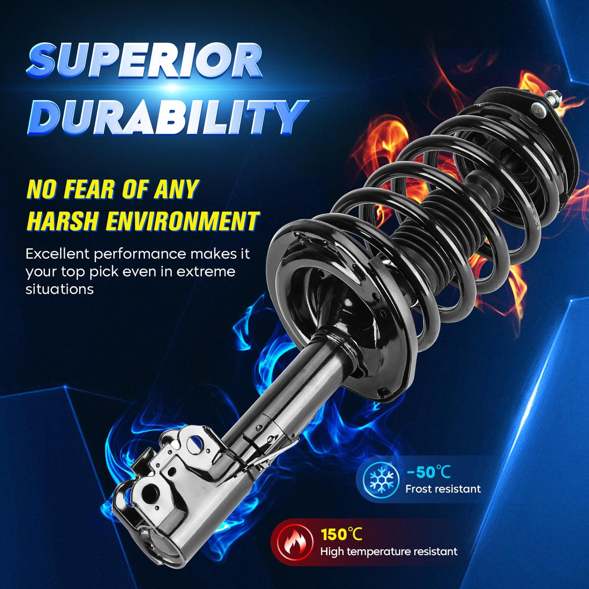 Front Strut Shock Assembly w/Coil Spring Compatible with Toyota Sienna 2007-2010 Only 7 Passenger Seating, Replace 172363 172364, Left & Right, 2PCS