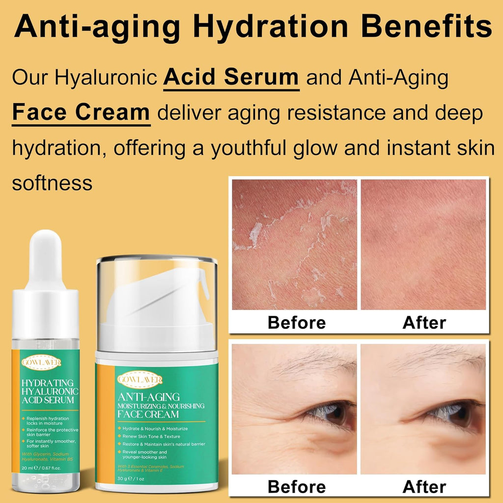 Lifting & Firming Anti-Aging Skin Care Set Kit for Women Teens,Niacinamide Retinol Serum,Hyaluronic Acid