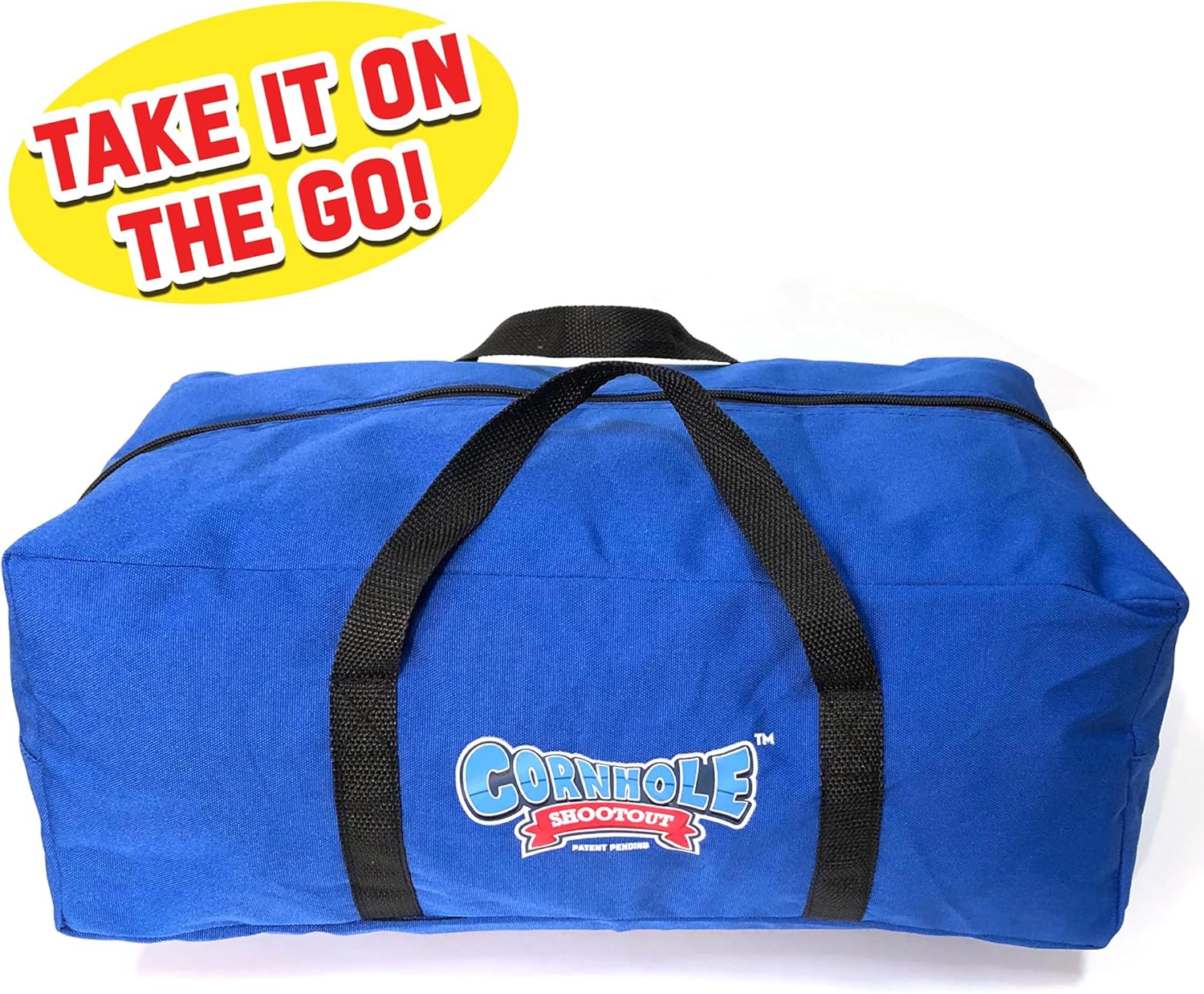 Sports Basketball Net Cornhole Board Set, Basketball & Cornhole in One, Includes 8 Red/Blue Bean Bags, Convenient