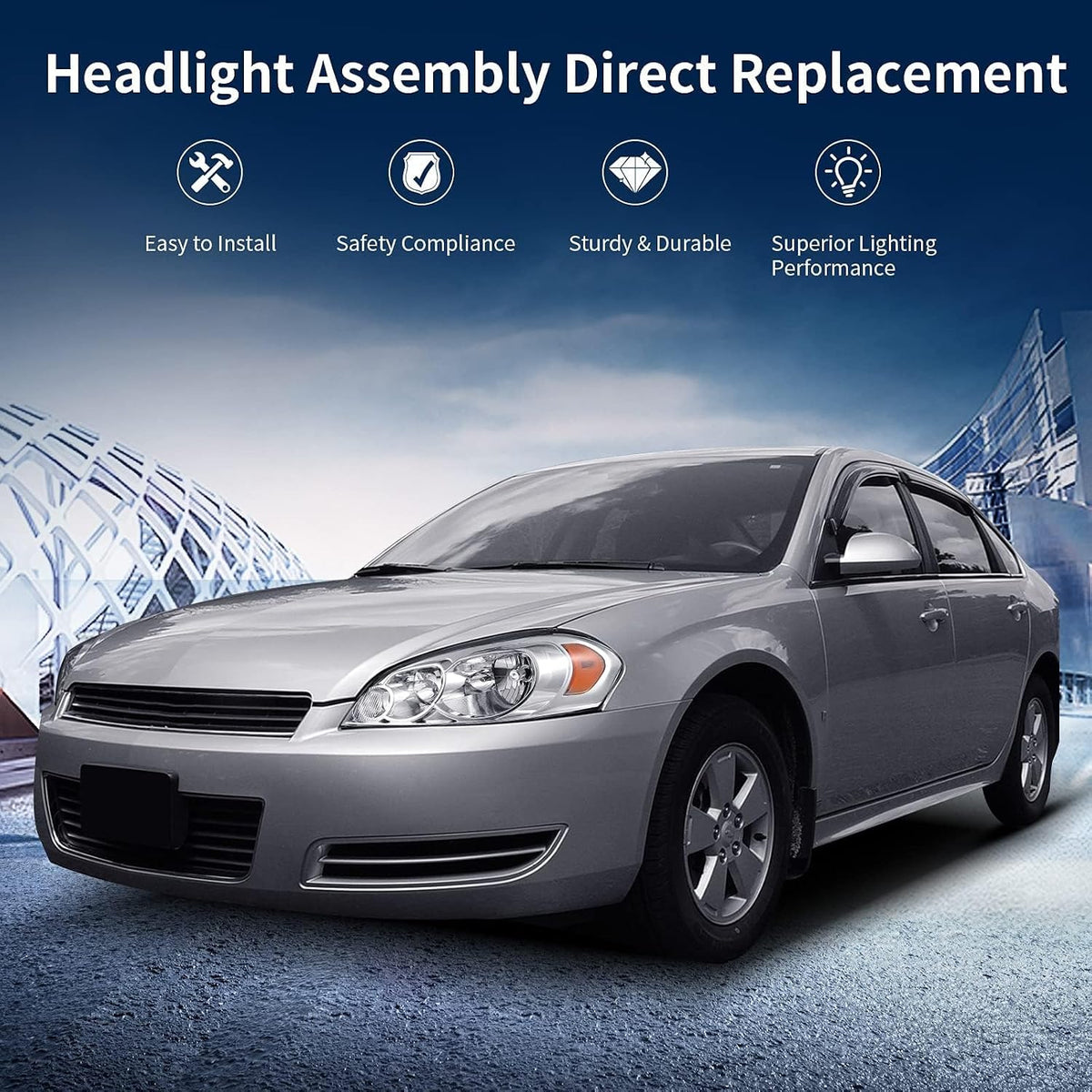 AUTOSAVER88 Headlight Assembly Compatible with Chevy Impala 2006-2016