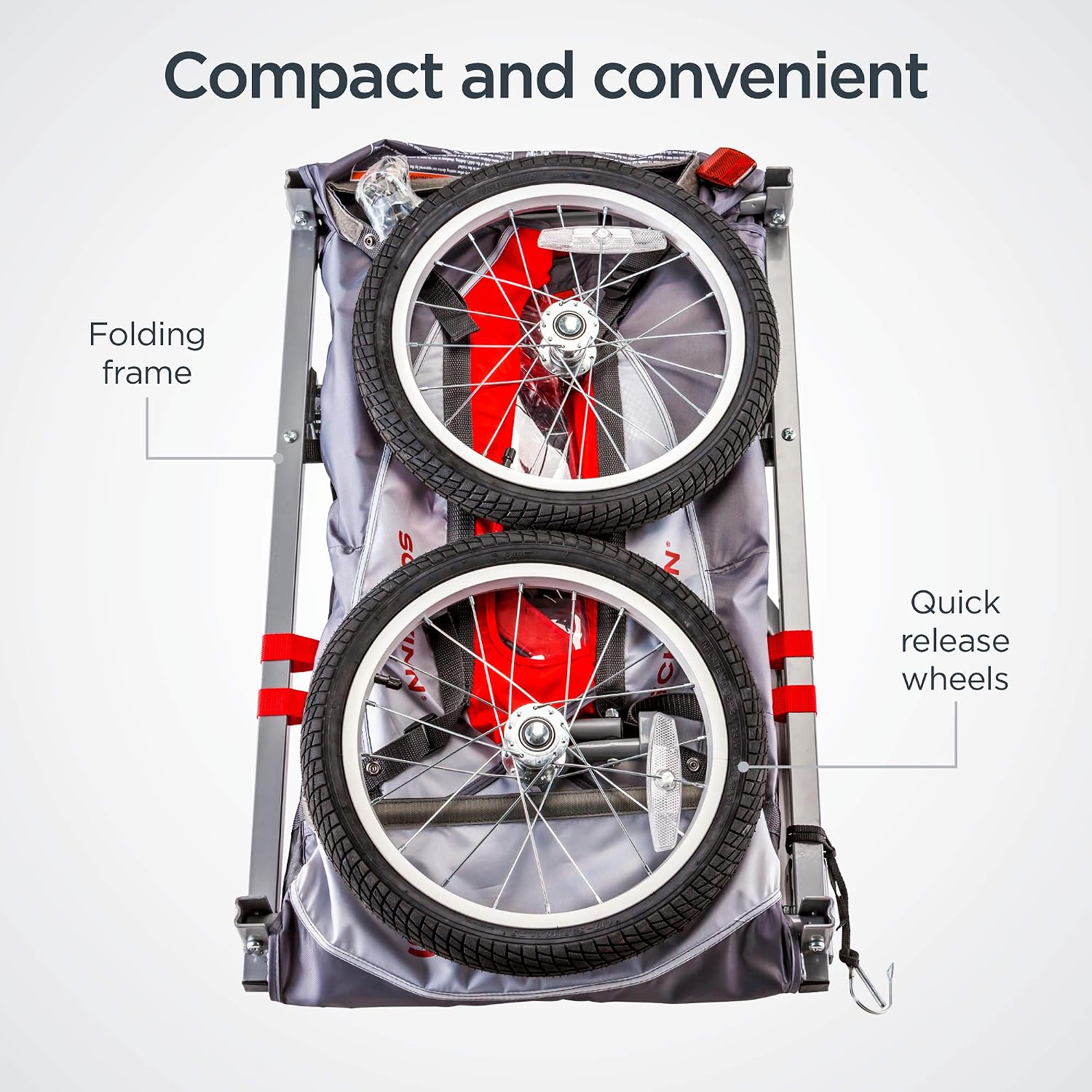 Trailblazer Plus Kids Bike Trailer, Single Seat, Universal Coupler, Folding Frame, Quick-Release Wheels, Canopy with