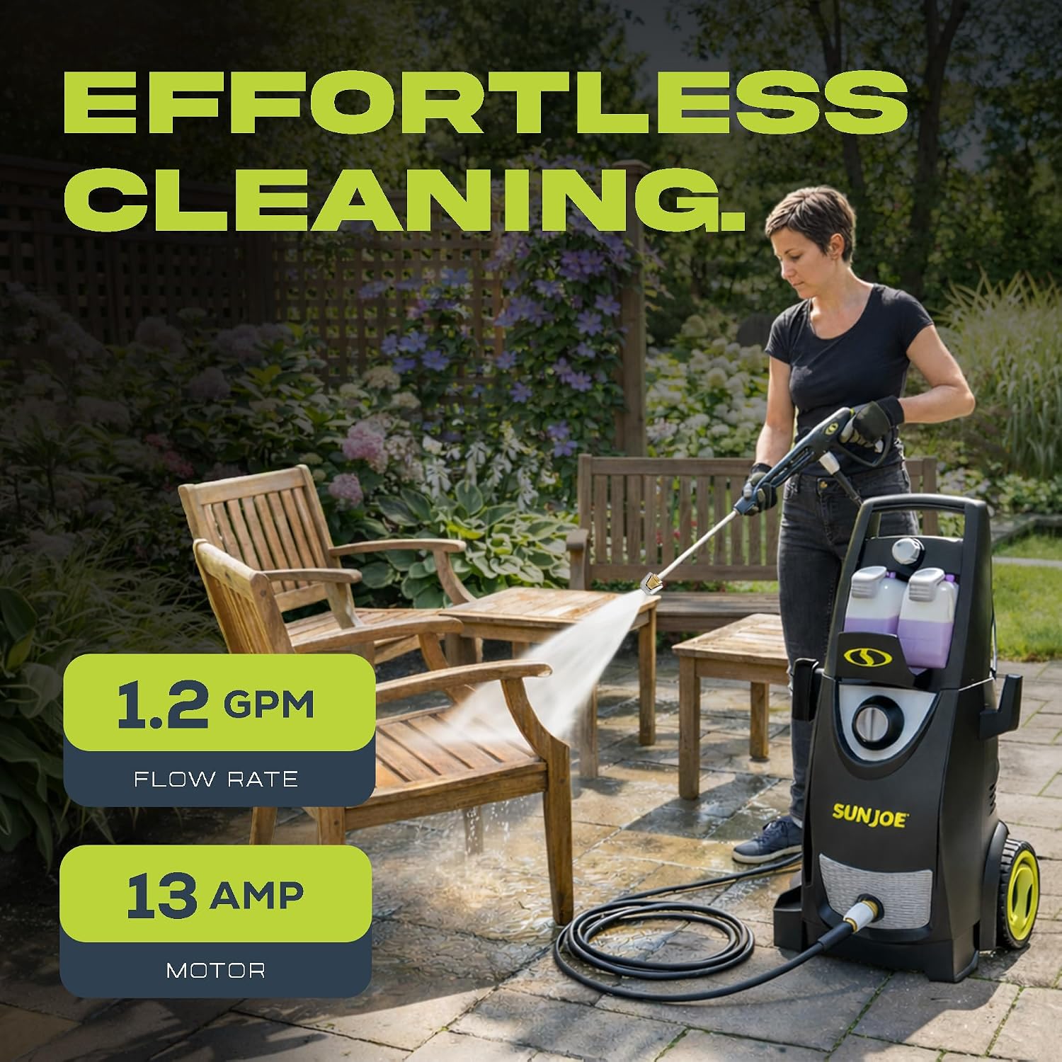 Pressure Washer, Electric Power Washer, Heavy-Duty Portable Cleaning & Washing Machine System with Patios &