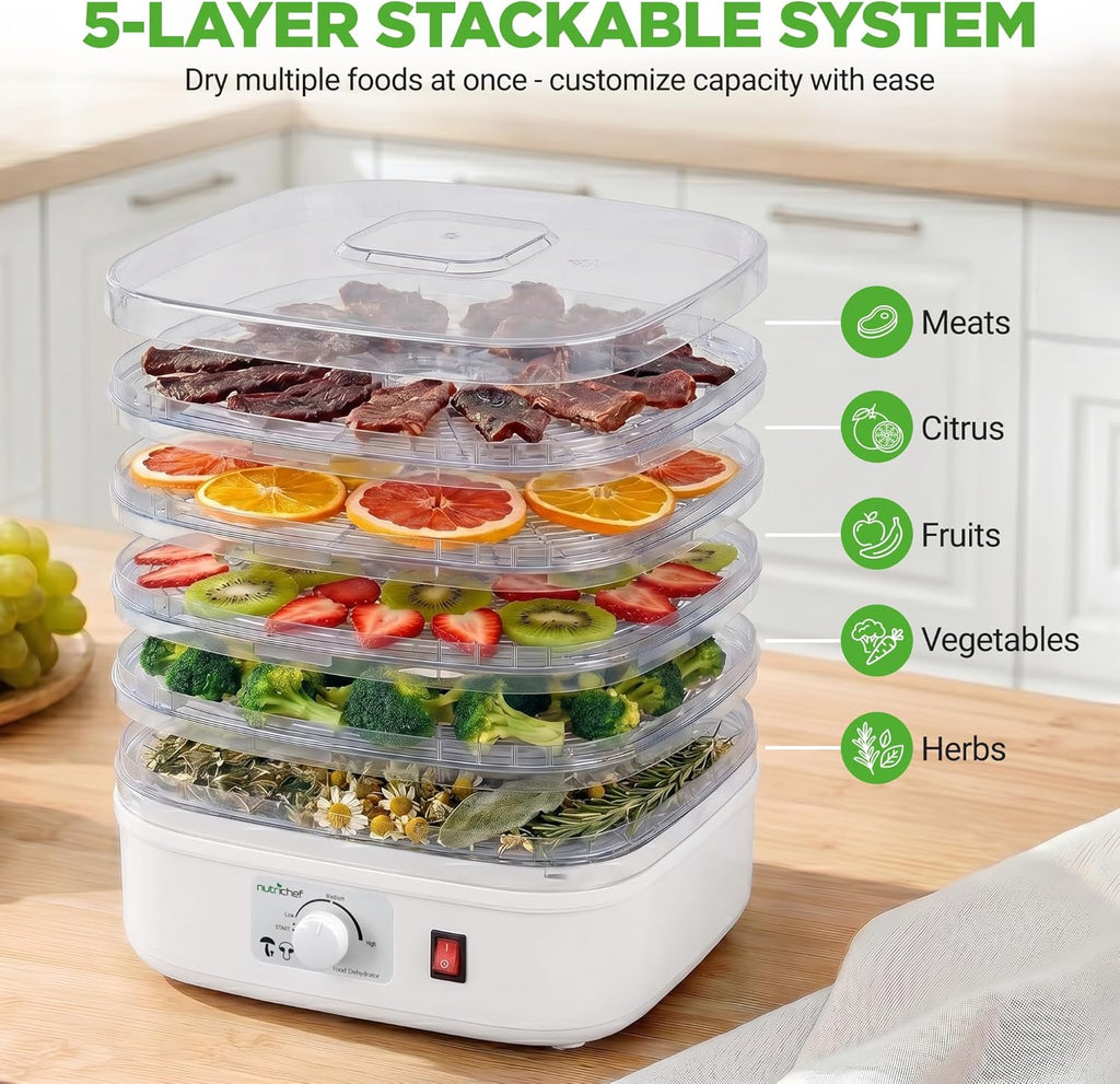 Food Dehydrator Machine | Multi-Tier Appliance for Home Use | Perfect for Beef Jerky, Fruits, Vegetables & Dog Treats
