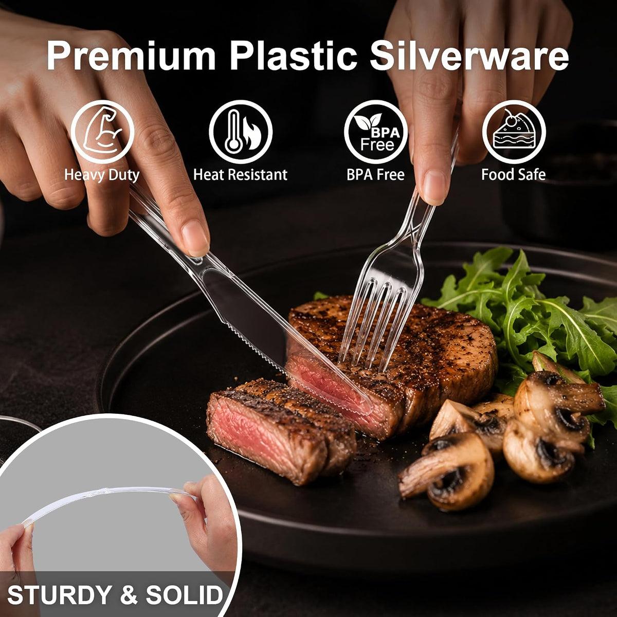 360 Count Extra Heavy Duty Plastic Silverware Disposable Plasticware
