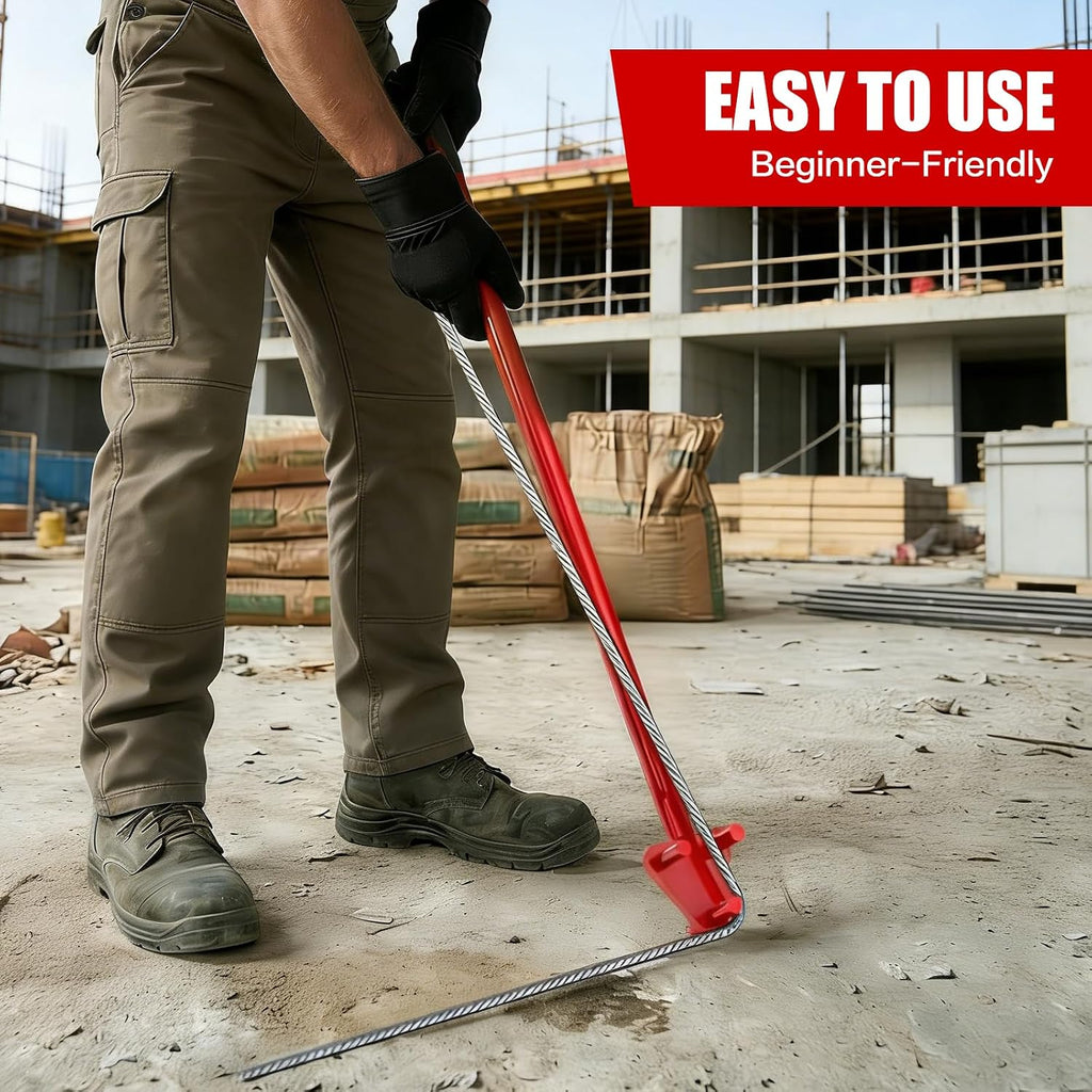 Manual Rebar Bender Tool | for 5/8" Bar Reverse Head, Labor Saving Design, Solid Steel Lever, Rebar Bending Tool