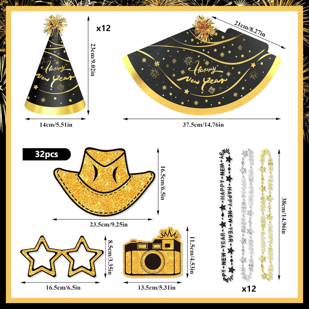 56 PCS New Year’s Eve Party Supplies for New Year's Eve Party Favors | New Year’s Eve Party Supplies Including Happy