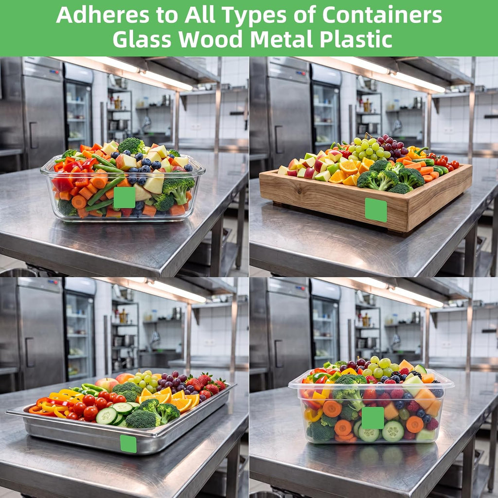 1000 Pcs Dissolvable Labels 3/4" x 3/4" HACCP Green Square Labels