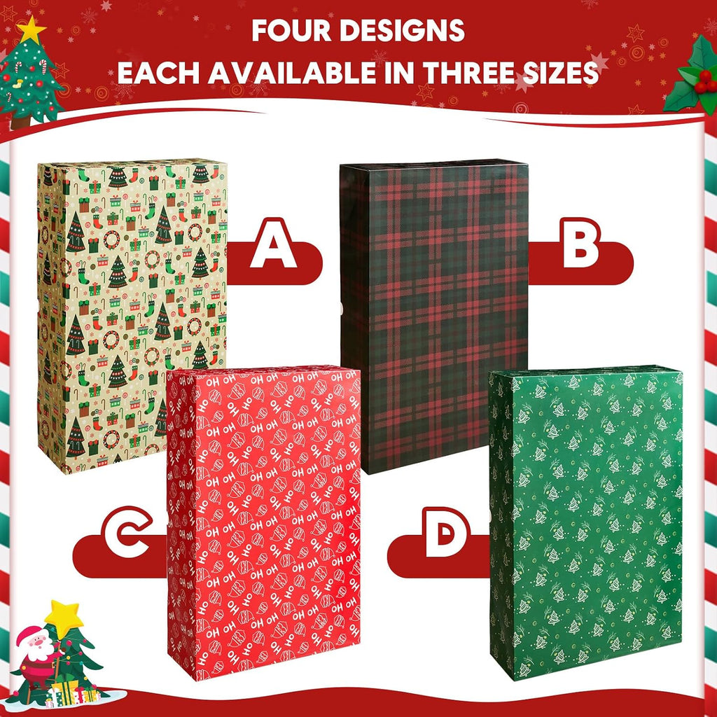 12 Pack Large Christmas Boxes for Presents, Assorted Sizes Christmas Gift Boxes with lids, 17" Premium Clothing Boxes