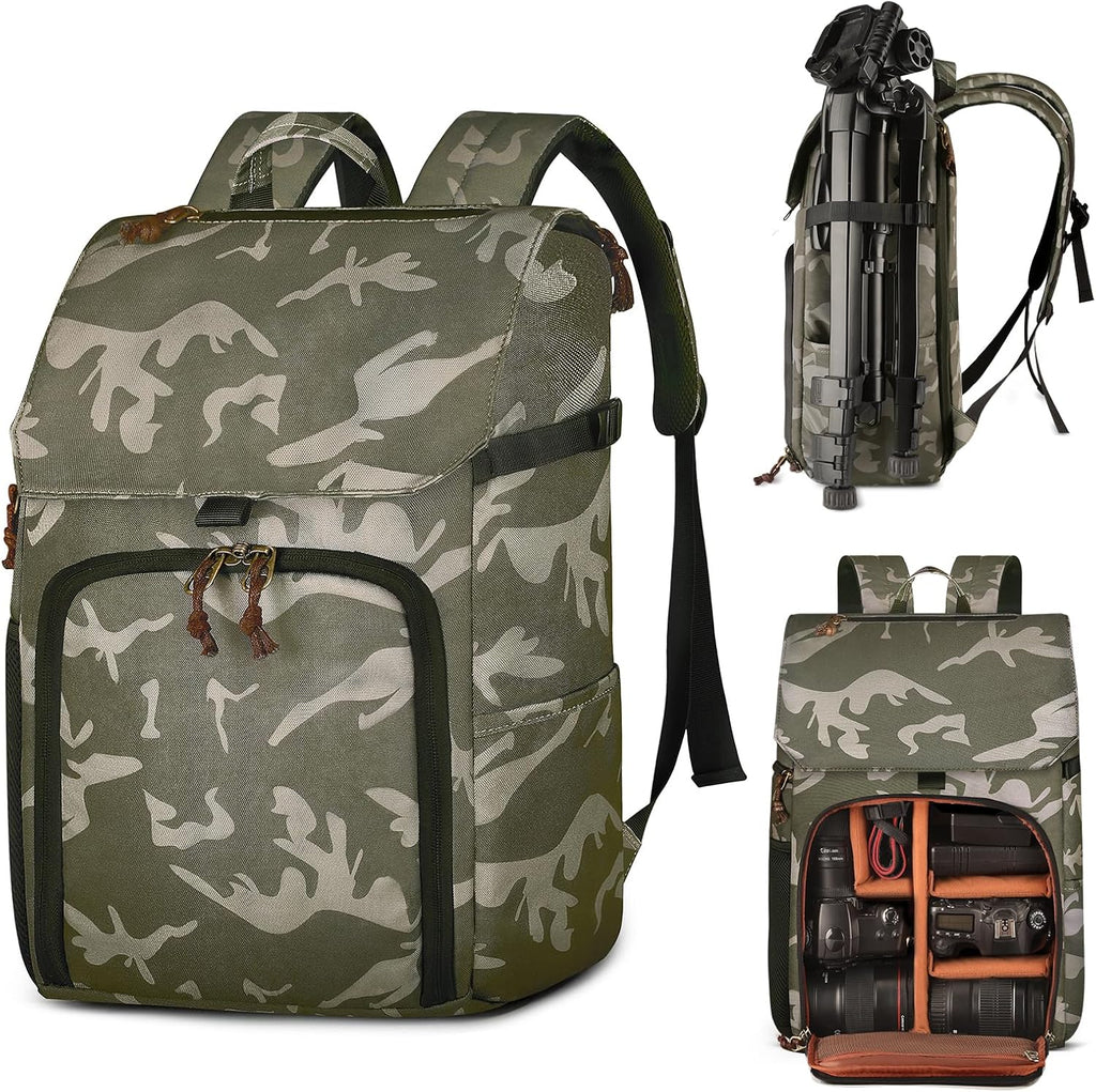 Camera Backpack Bag Professional DSLR SLR Camouflage Camera Backpack for Photographers Waterproof Large Capacity