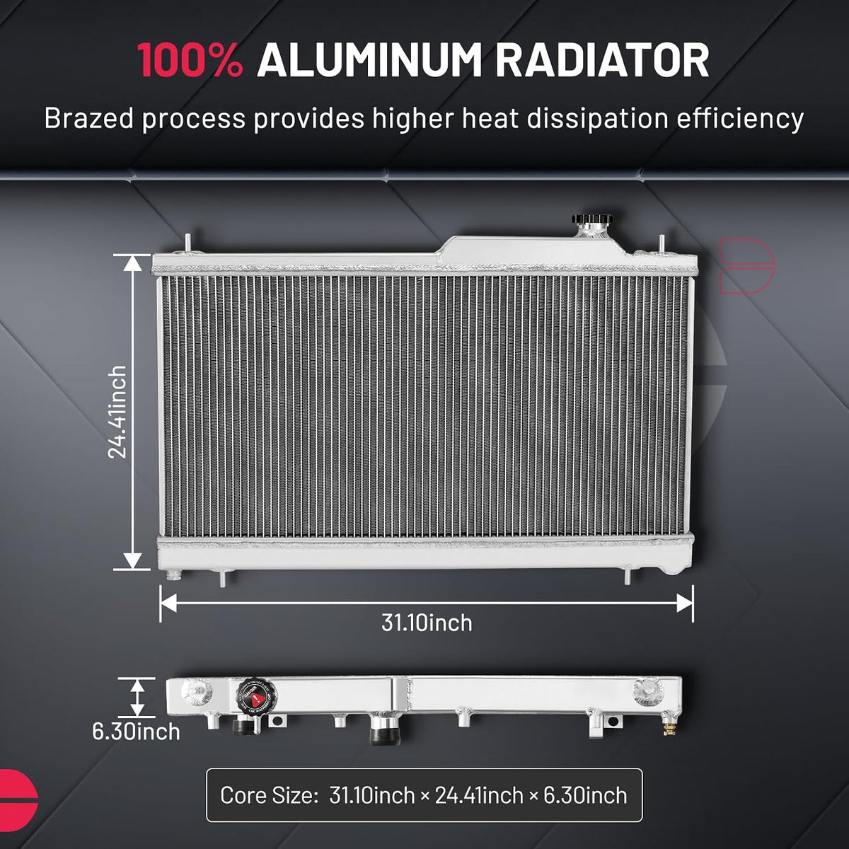 BDFHYK 2-Row AA5052 Aluminum Radiator for Subaru Impreza 2008-2014