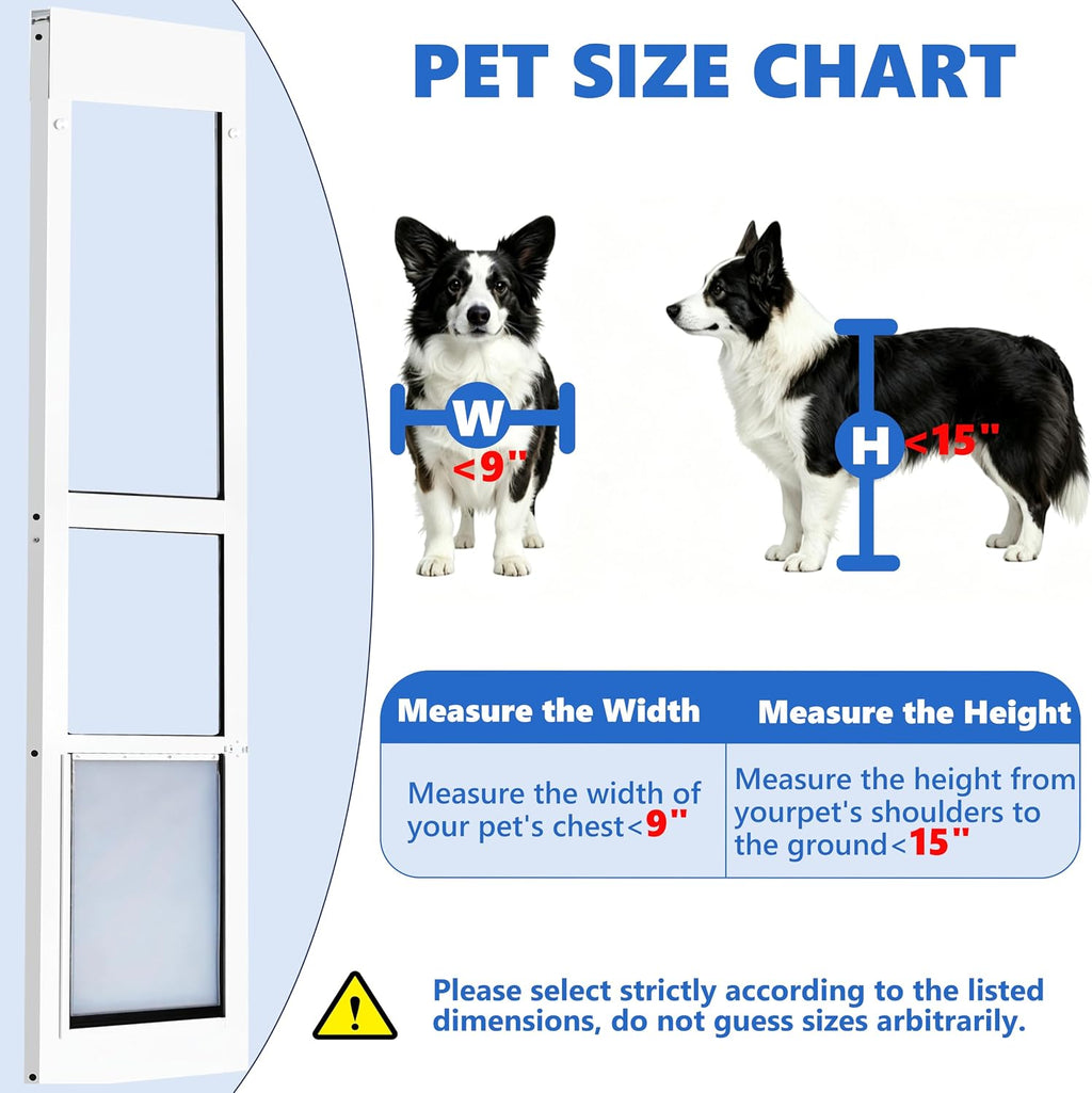 【Weatherproof Thicken】 Dog Door for Sliding Glass Door,Anti Deform,3‑Layer Reinforced Insulated Door Flap,Dual