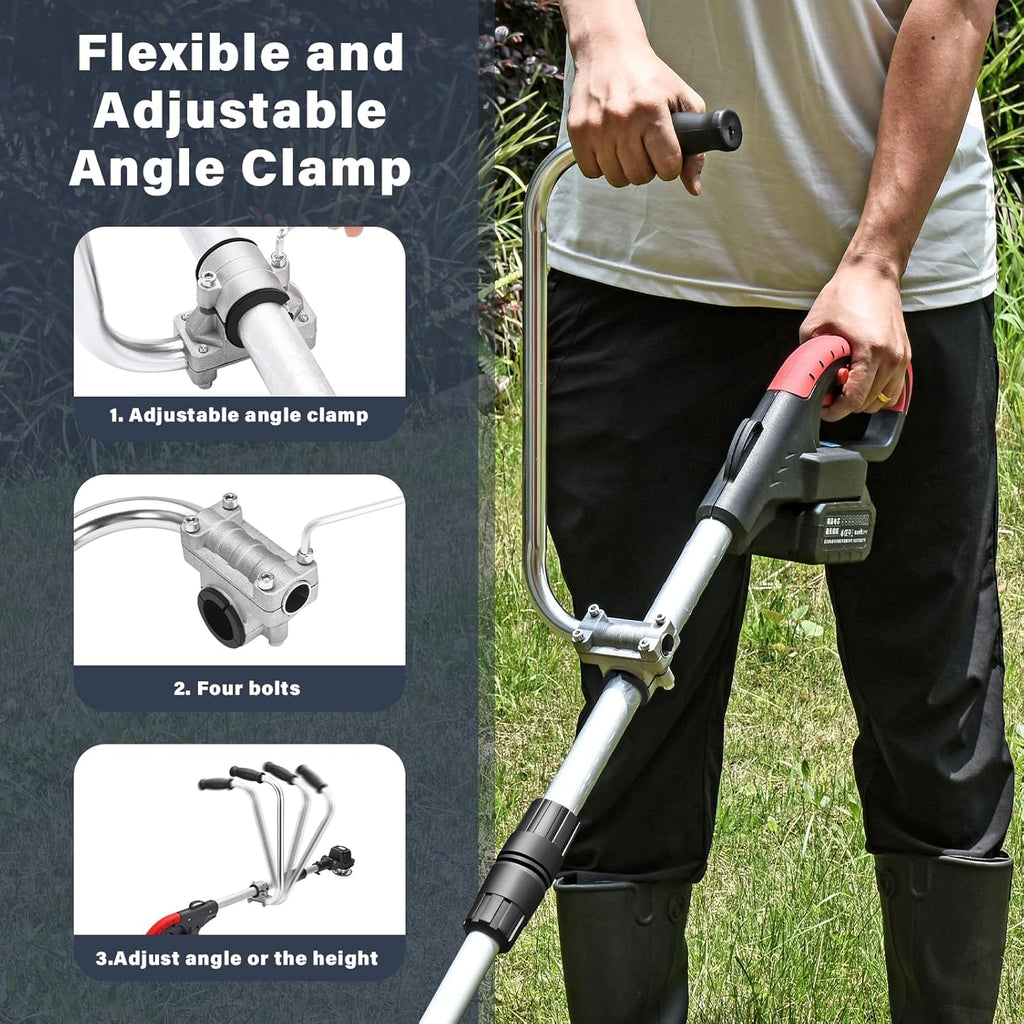 Ergonomic Trimmer Grip, String Trimmers Handle with Shoulder Strap Harness, Weed Eater Handle Extension with Bracket