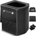 Portable Toilet for Adults, Foldable Camping Toilet with Soft & Comfortable Leather Seat,Hold Up to 400lbs, Height