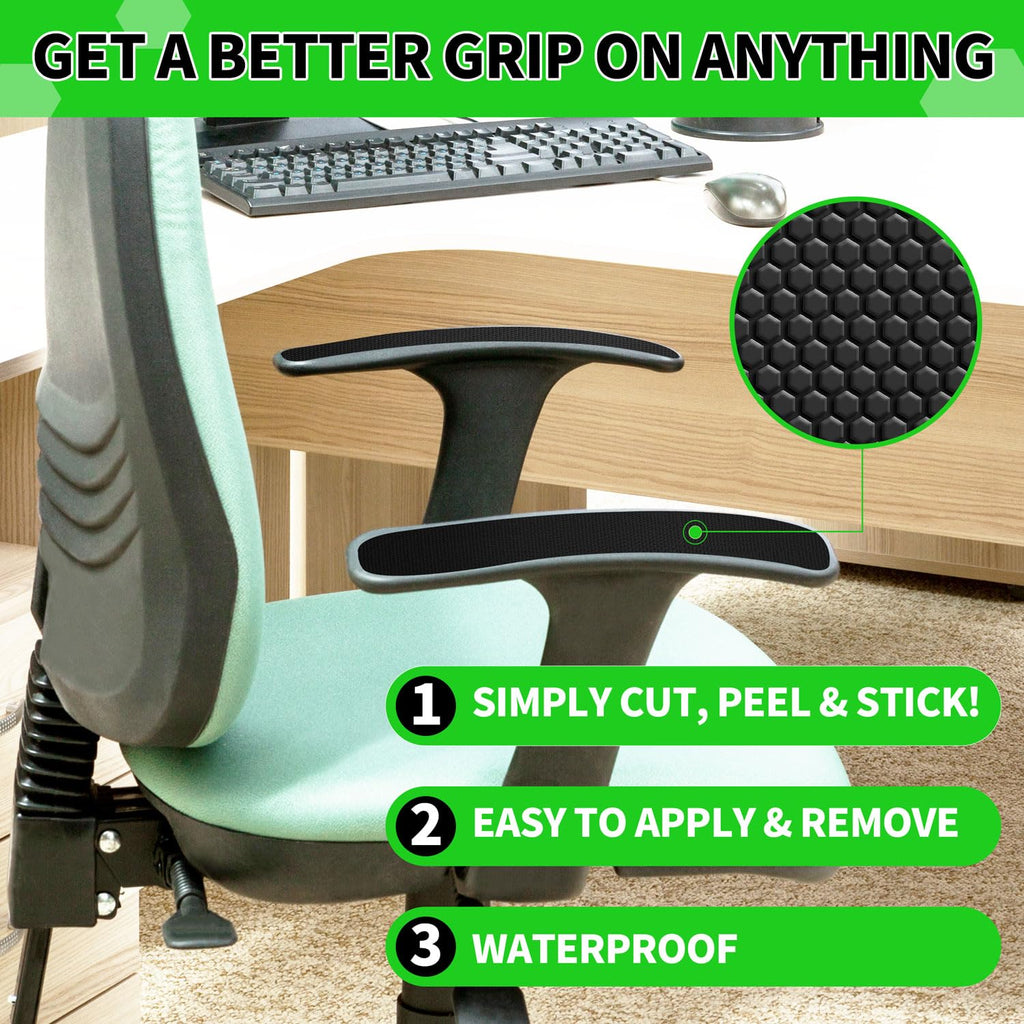 Rubber Grip Tape Strips, 10" x 2" Ultra-Thin Strong Adhesive Non-Slip