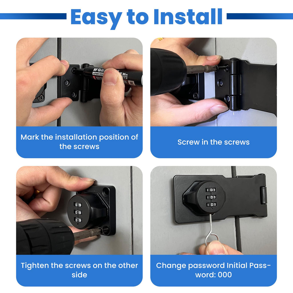 Keyless Cabinet Lock with Combination Code - 3-Digit Password