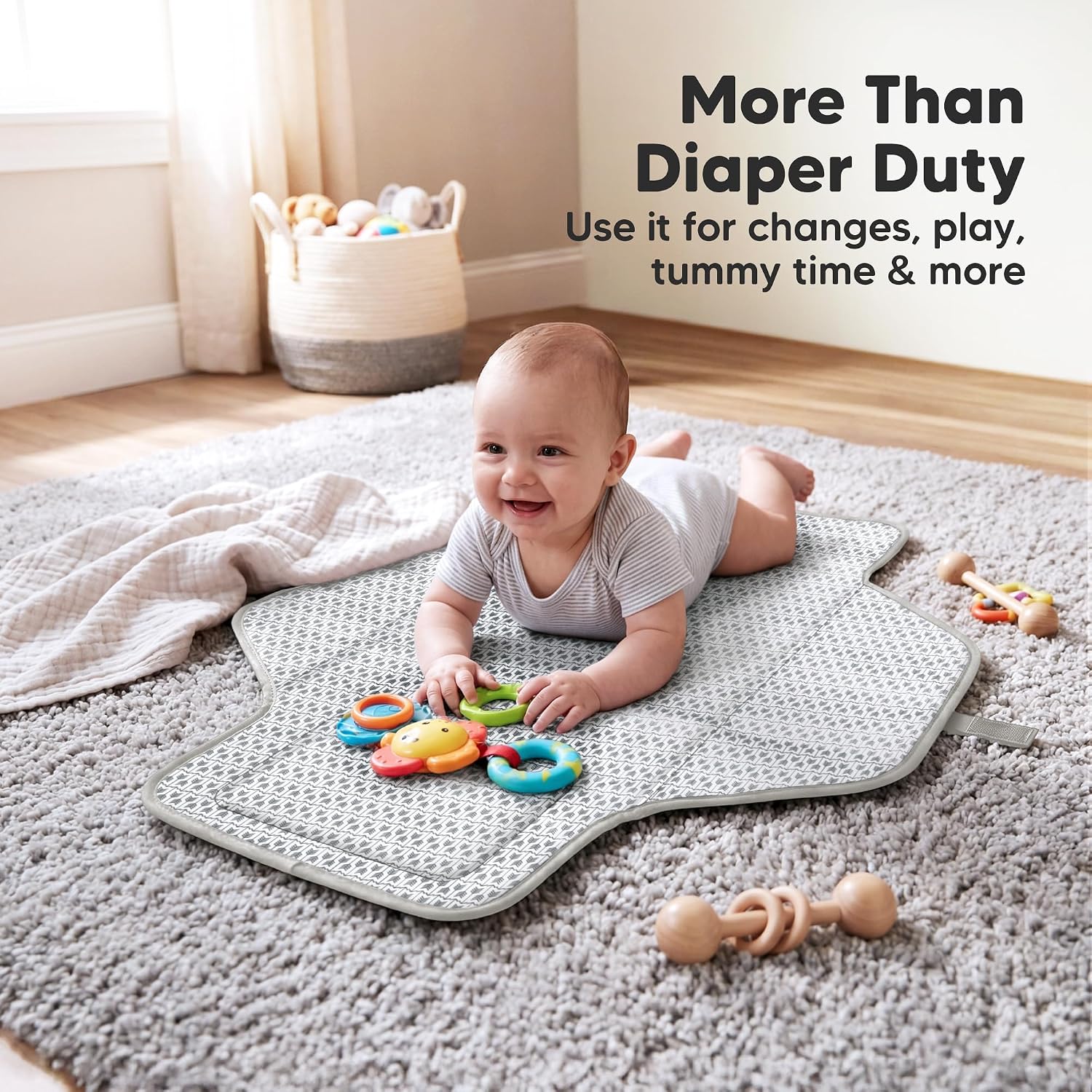 Portable Changing Pad for Baby, Travel – 26 x 21 Wipeable, Waterproof, Foldable Baby Diaper Changing Mat for Diaper