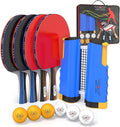 Ping Pong Paddle Set with Rackets, Net, Balls & Carry Case for Table Tennis | Professional Paddles, Balls &