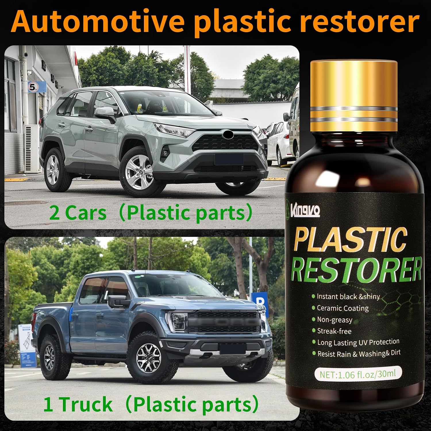 Plastic Restorer for Cars, Black Trim Restorer Car Plastic Restorers Black Crystal Coating for Automotive Parts