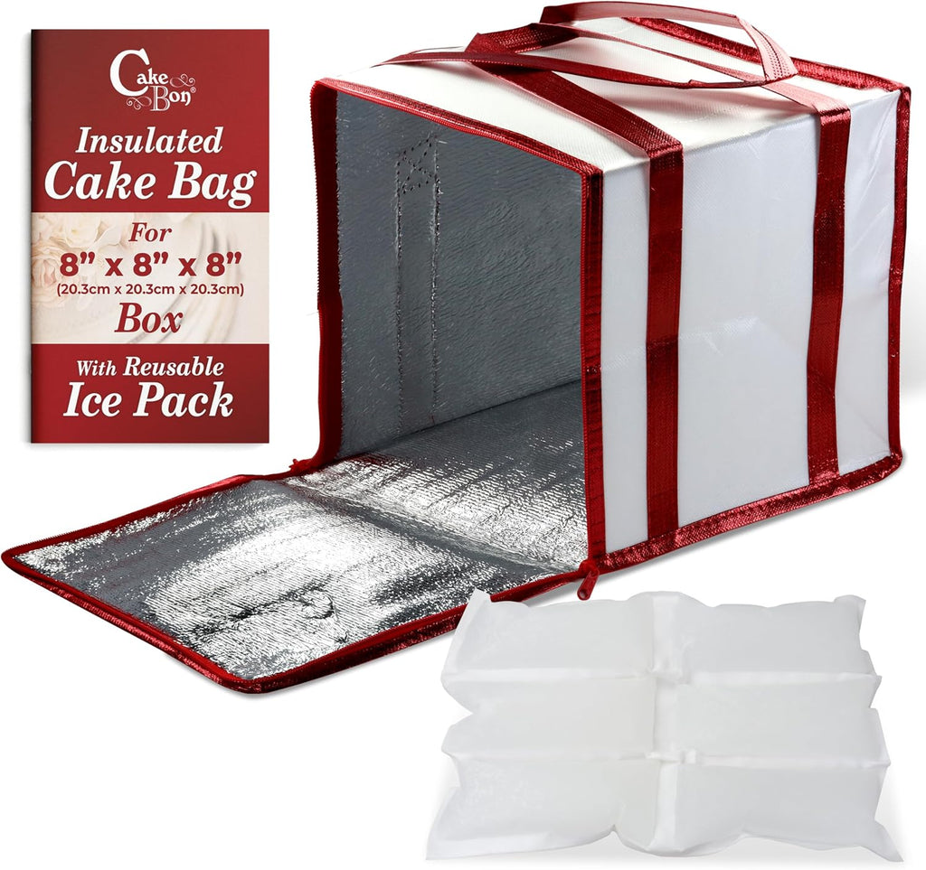8" Insulated Cake Bag with Ice Pack Cooler Carrier 1Pack