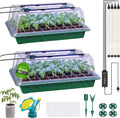 Seed Starter Tray with Grow Light, 2 Pack 80-Cell Seedling Starter Kit with Smart Timer & Humidity Dome, Indoor Plant