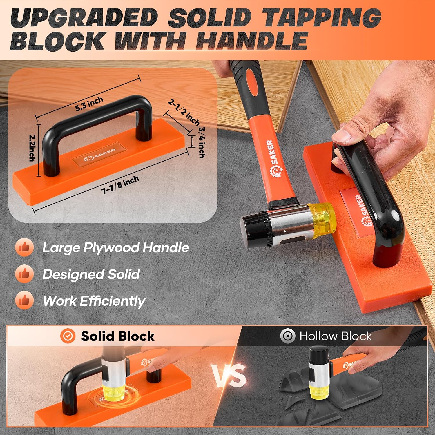 Laminate Flooring Tools, 107-Piece Wood Flooring Installation Kit with 100 Flooring Spacers,Tapping Block with