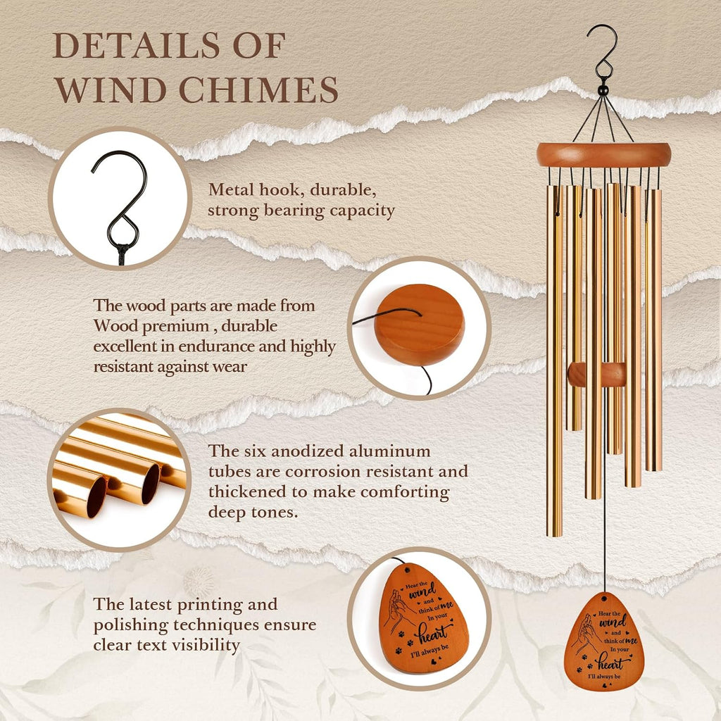 Pet Memorial Gifts for Dogs, Dog Memorial Wind Chimes