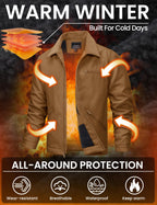 Mens Work Jackets Waterproof Heavy Duty Duck Canvas Sherpa Coat
