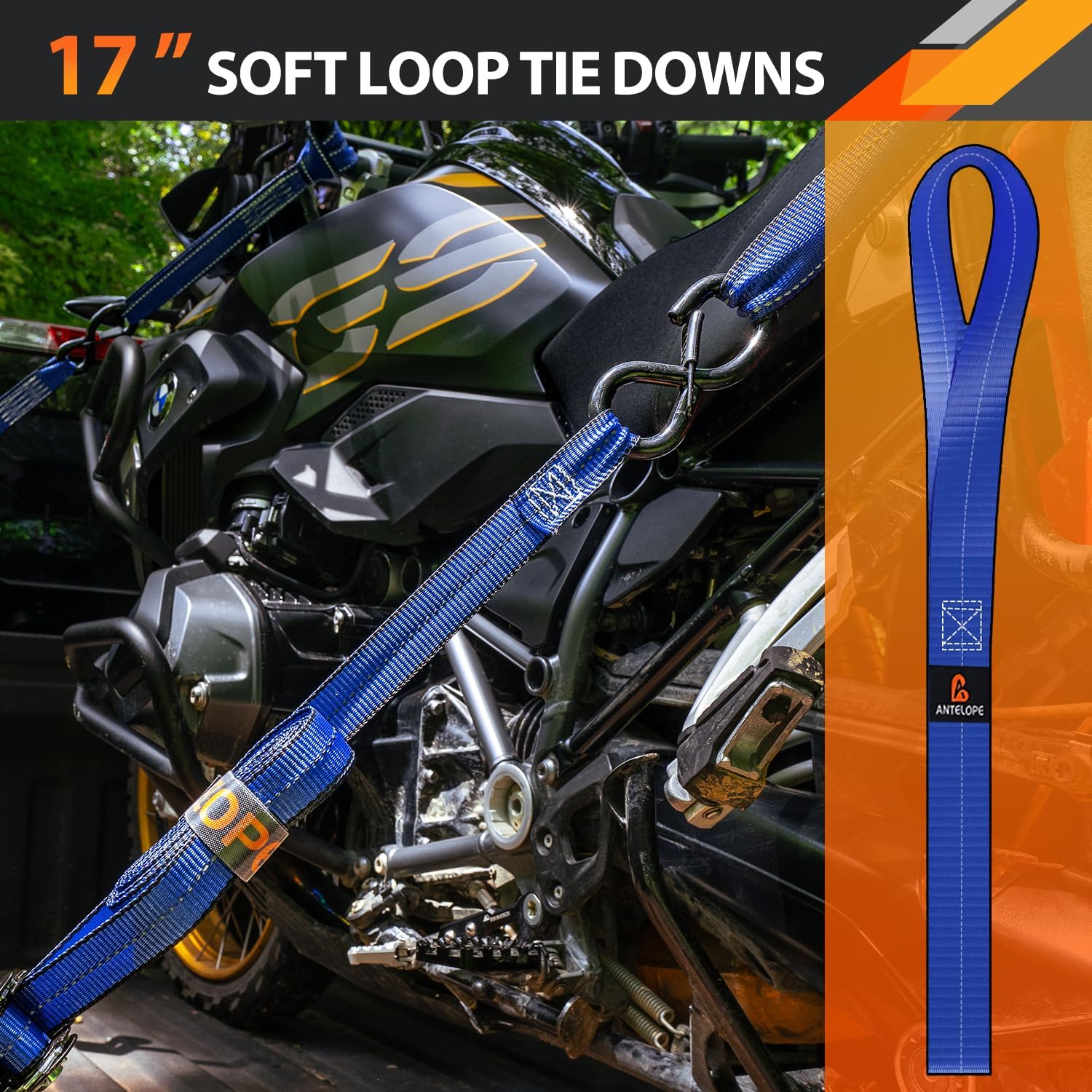 4 Pack 1.5" x 8' Ratchet Tie Down Straps with S Hooks, Blue | 5250 LBS Breaking Strength Heavy Duty Ratchet Straps