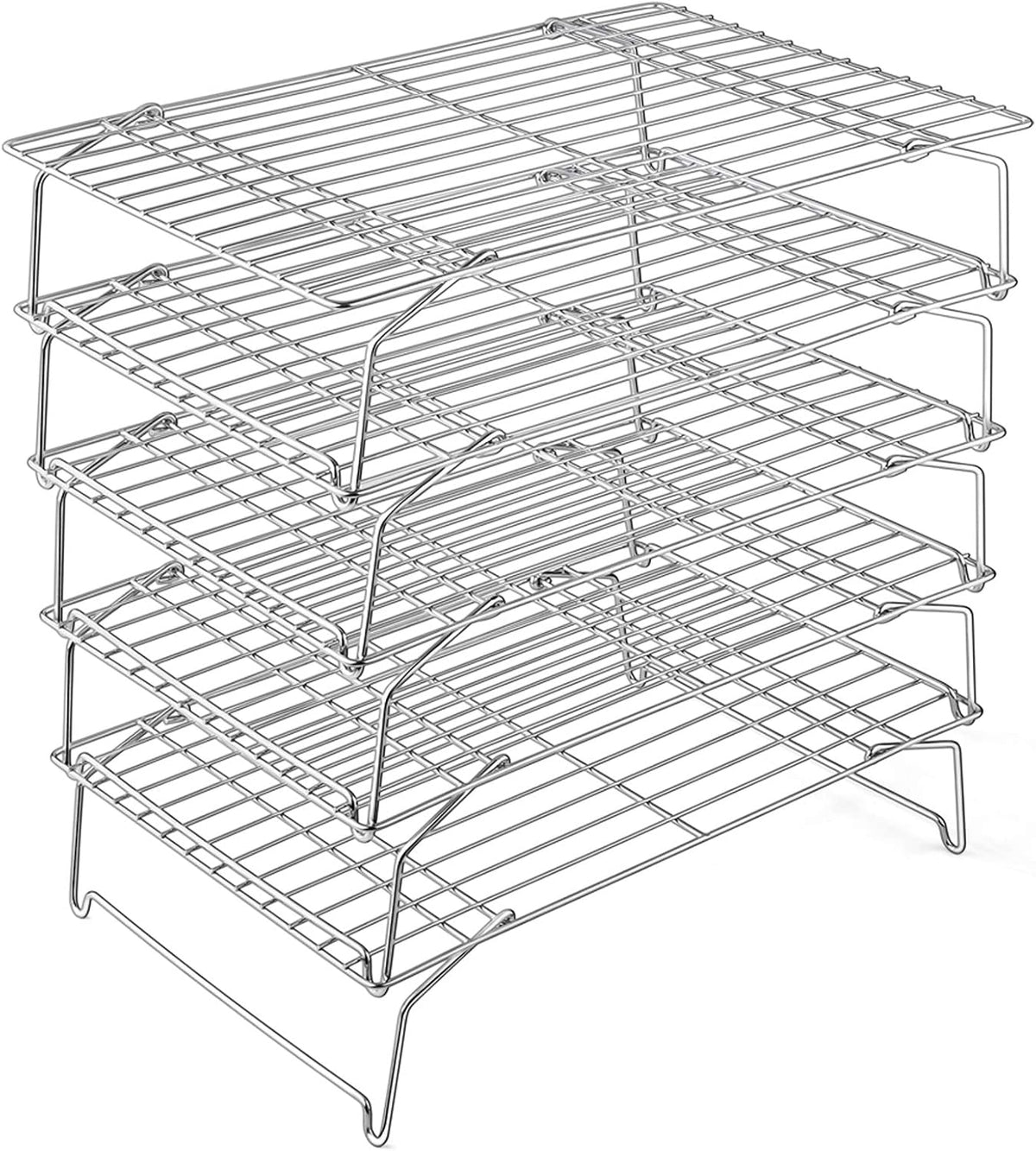 5-Tier Stainless Steel Cooling Rack, 15" x 10", Silver