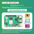 Raspberry Pi 5 Essentials Starter Kit PRO (128GB Edition) (8GB RAM) Micro SD Card Pre-Loaded 64-bit OS, Type-C Power Supply, Active Cooling Case for Edge AI, Docker & Pro Workstation