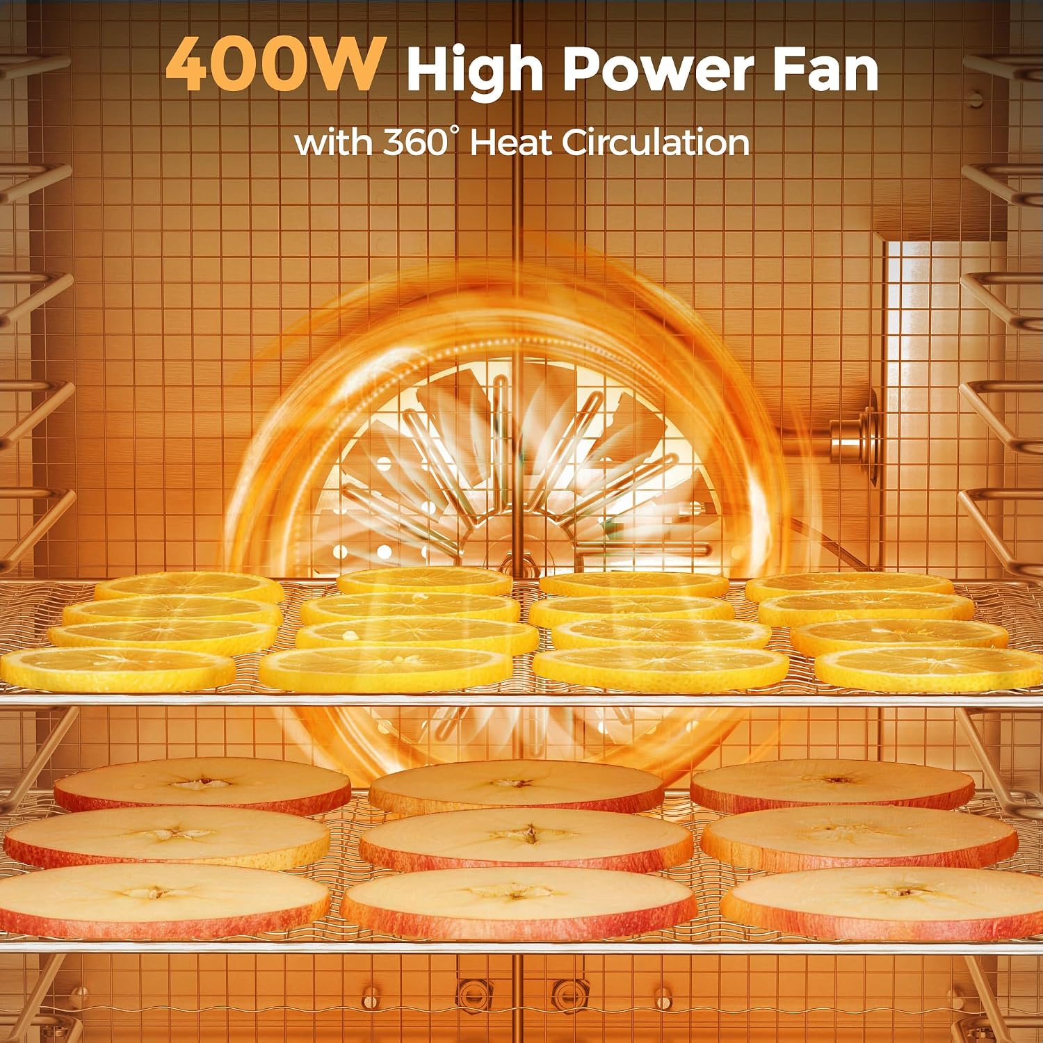 400W Food Dehydrator with 10 Trays for Jerky, Fruit, Veg, Meat