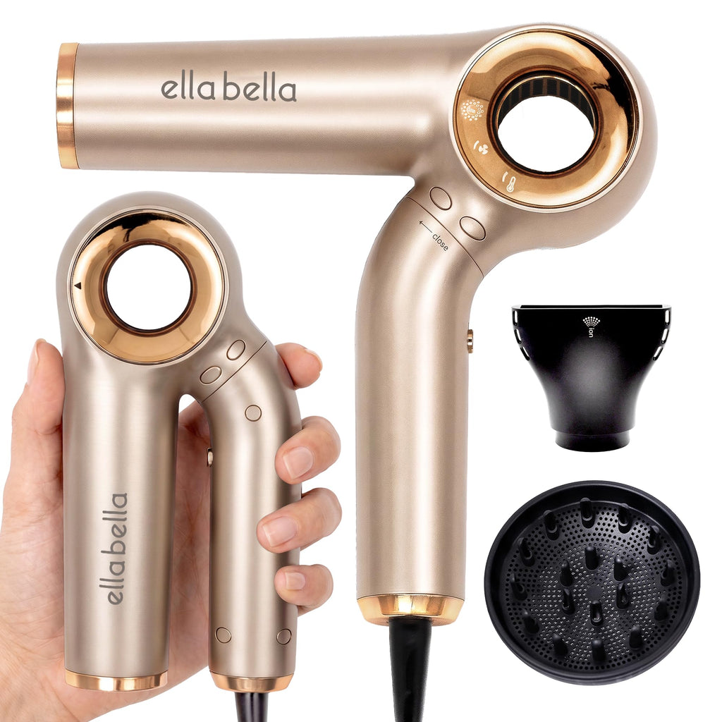 Ionic Hair Dryer (Foldable) with Diffuser, Perfect for Travel