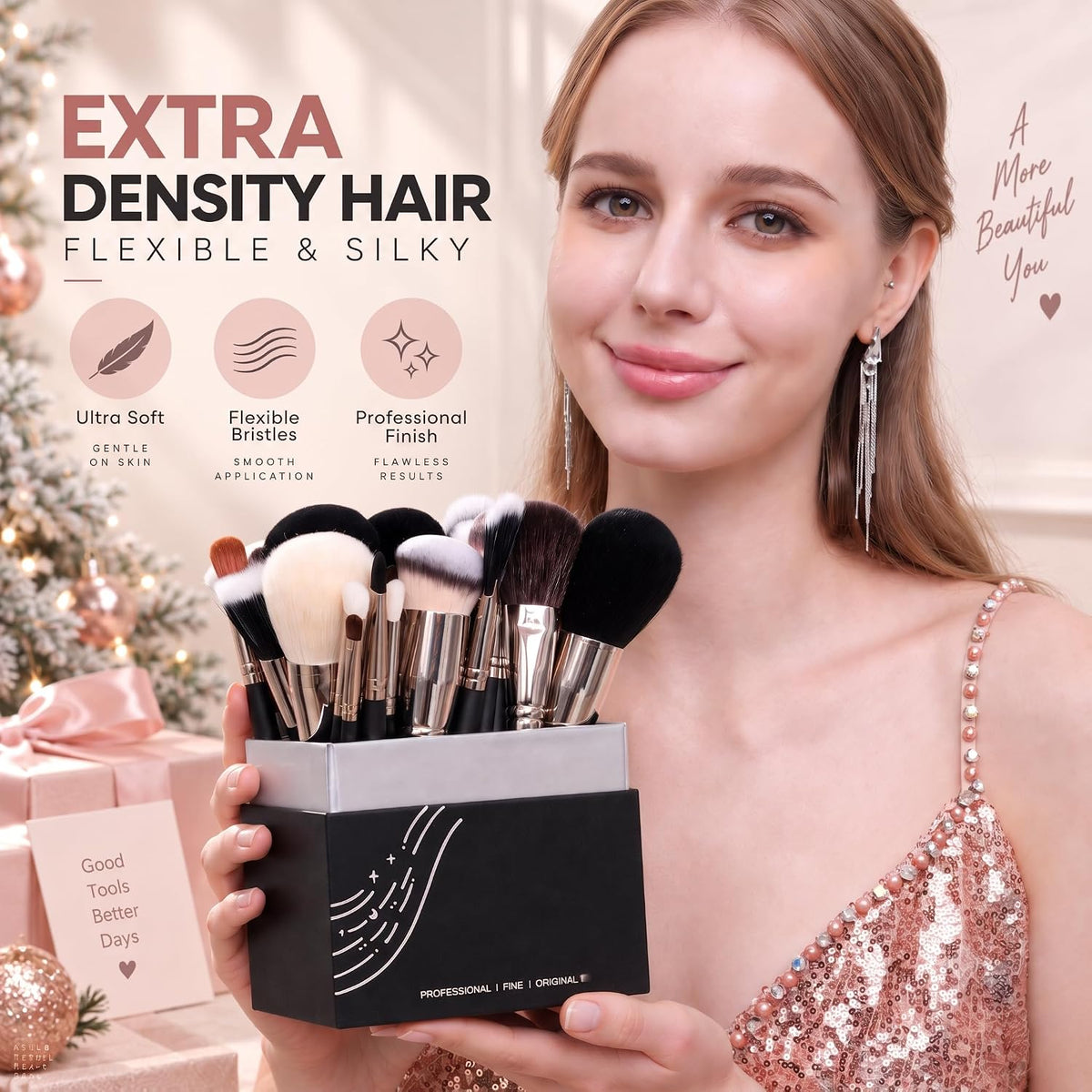 42Pcs PRO Grade Makeup Brushes Set Ultra Soft (Black)