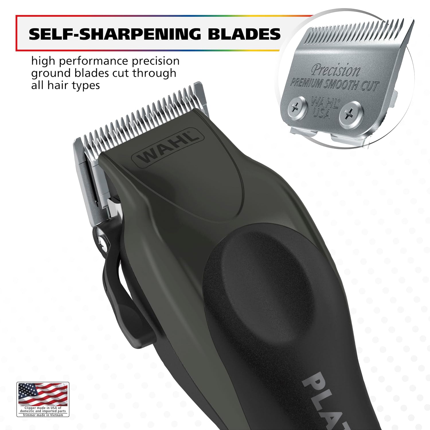 USA Pro Series Platinum Corded Hair Clipper & Corded Trimmer Kit | At Home Haircutting And Beard Touch-Up Kit With